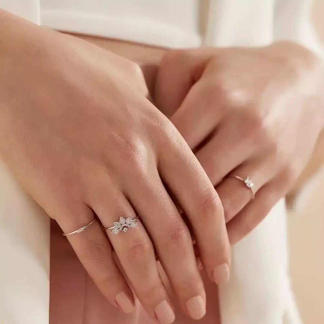 Flare 0.26 CT Pırlanta Taşlı Beyaz Altın Yüzük