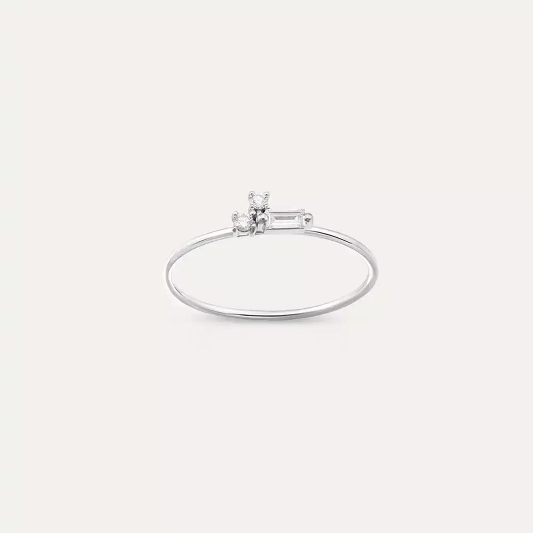 Seed 0.13 CT Pırlanta Taşlı Beyaz Altın Yüzük