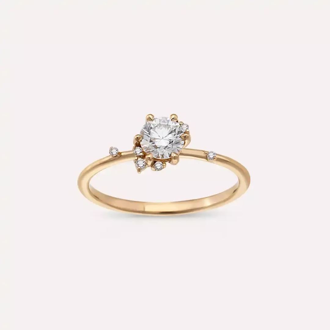 0.53 CT Pırlanta Taşlı Rose Altın Yüzük