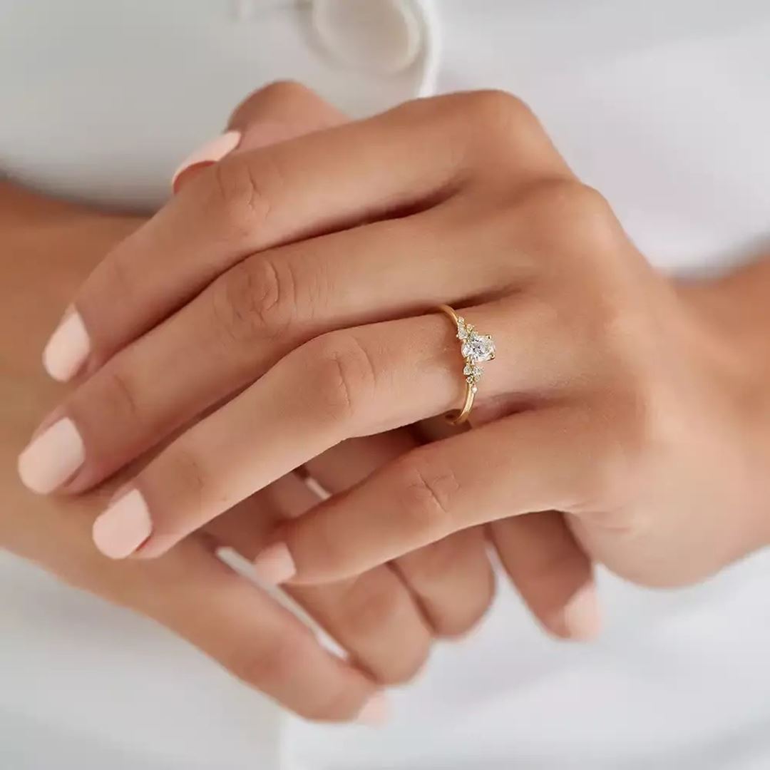 Gala 0.55 CT Oval Kesim Pırlanta Taşlı Sarı Altın Yüzük