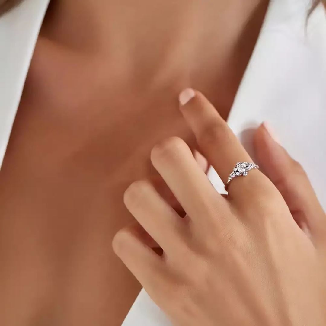 0.58 CT Pırlanta Taşlı Beyaz Altın Yüzük