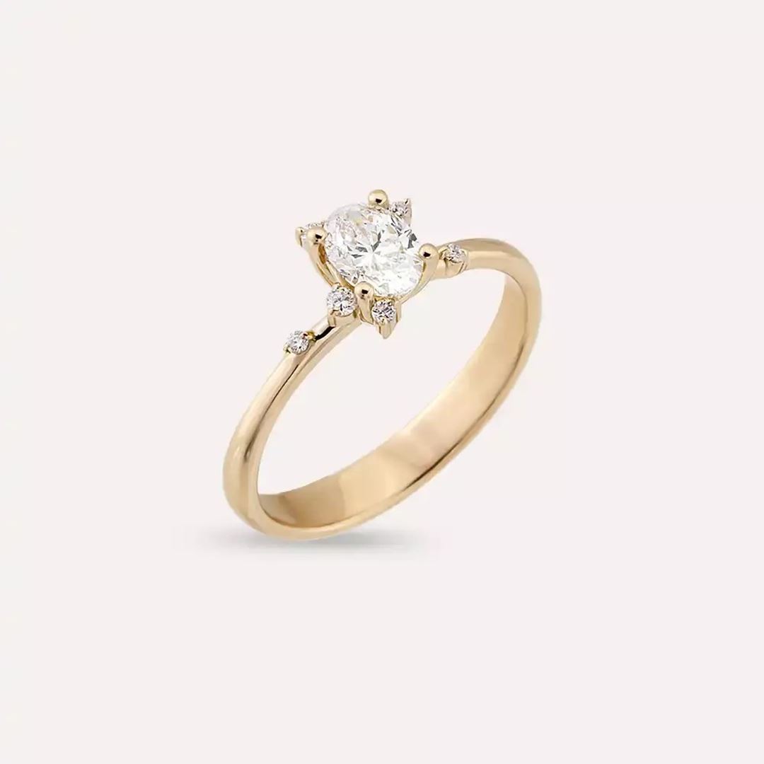 0.57 CT Pırlanta Taşlı Rose Altın Yüzük