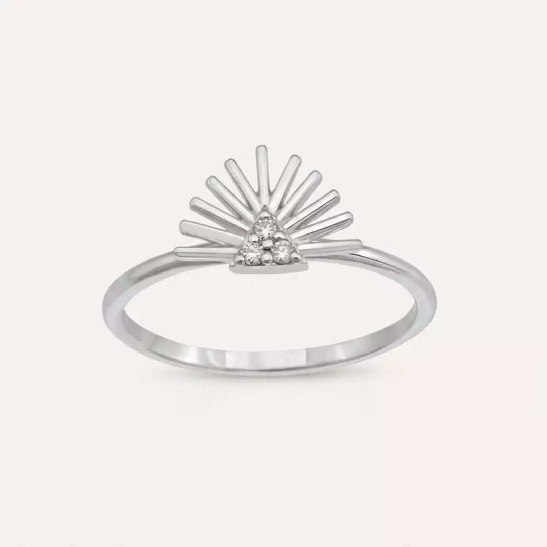 Solis Pırlanta Taşlı Beyaz Altın Yüzük