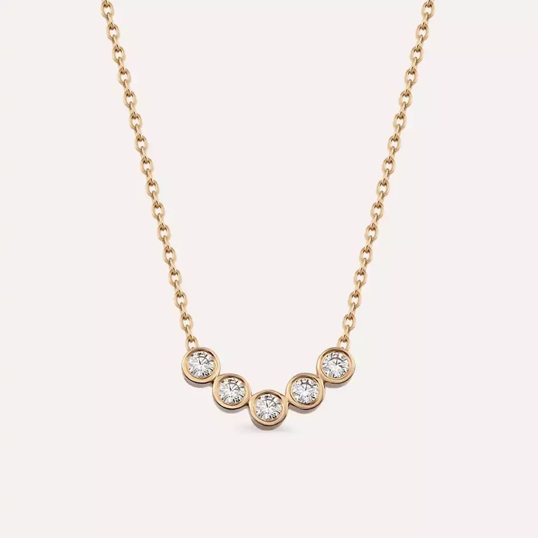 0.21 CT Pırlanta Taşlı Rose Altın Kolye