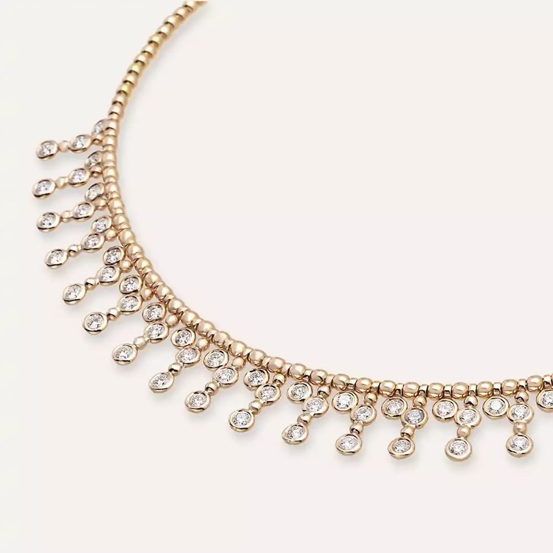 Arin Pırlanta Taşlı Rose Altın Kolye