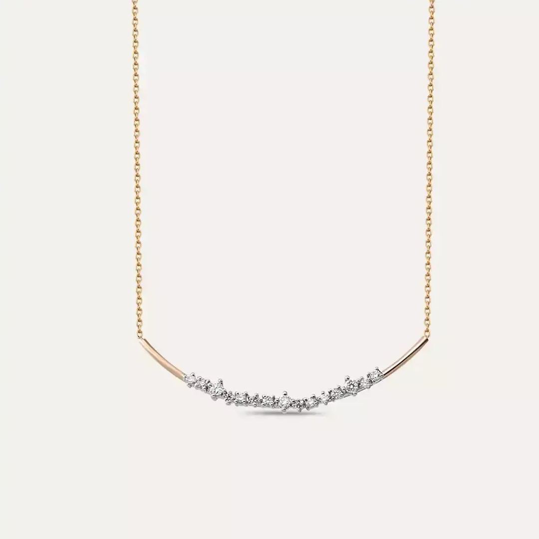 Velora Pırlanta Taşlı Rose Altın Kolye