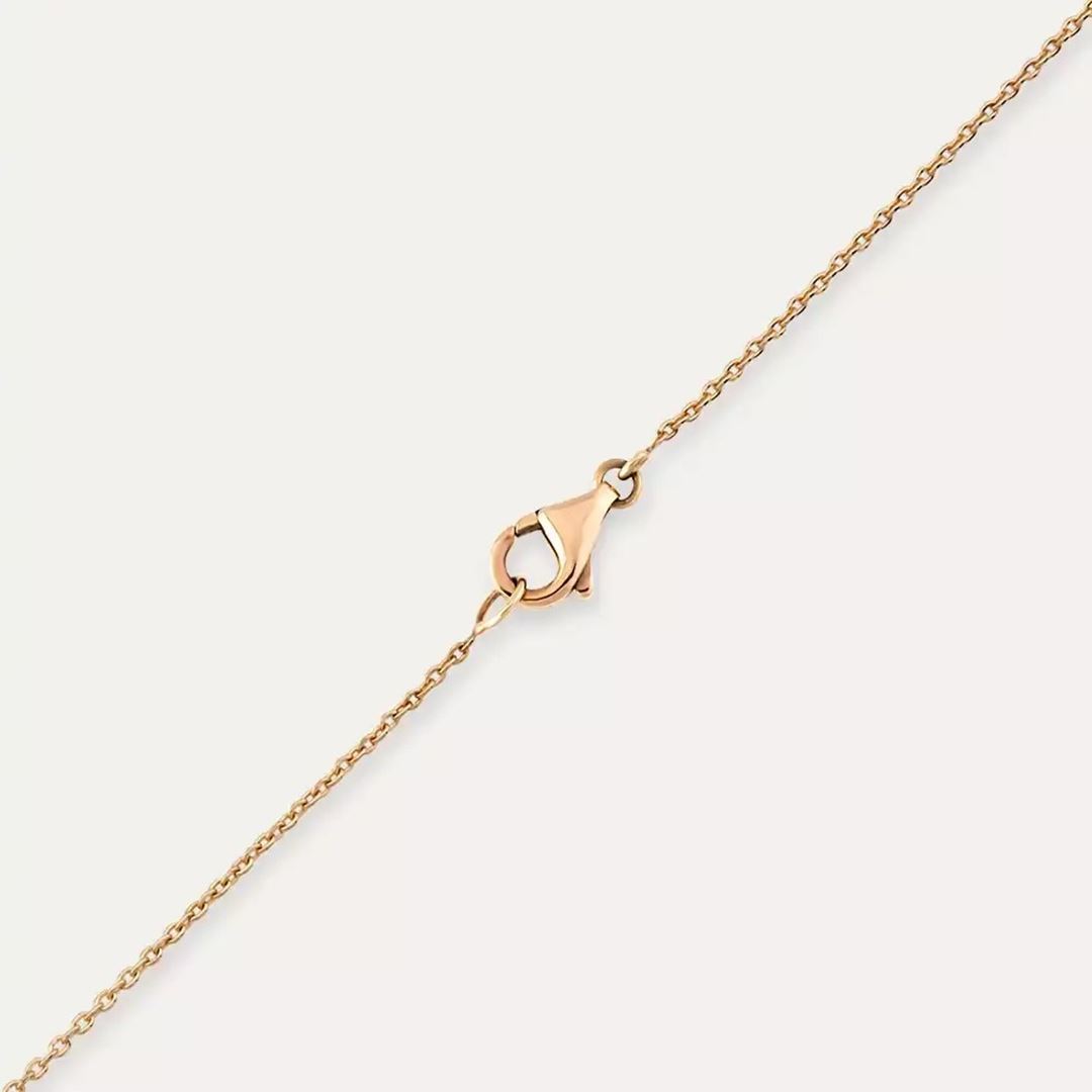 Rina Pırlanta Taşlı Rose Altın Kolye