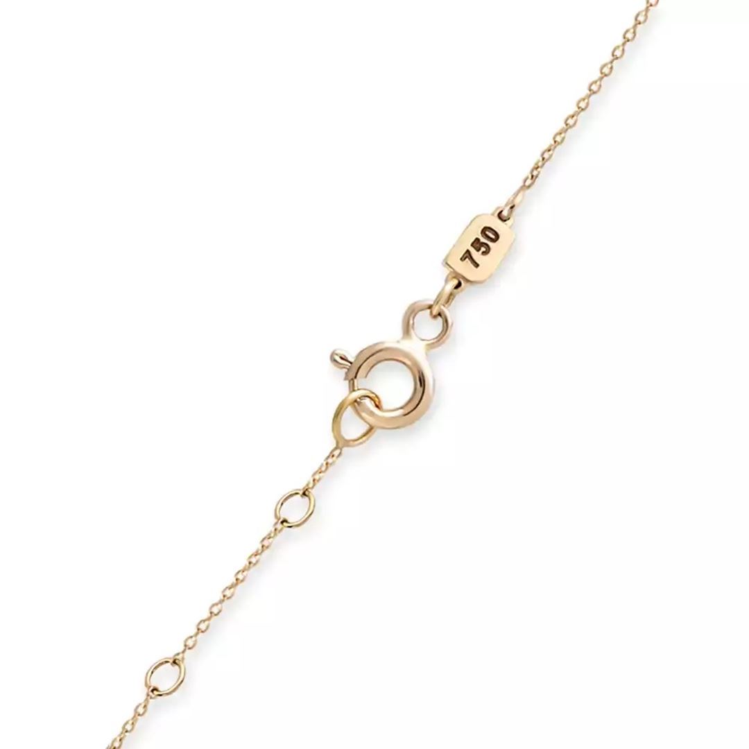 Bind Safir ve Pırlanta Taşlı Rose Altın Kolye