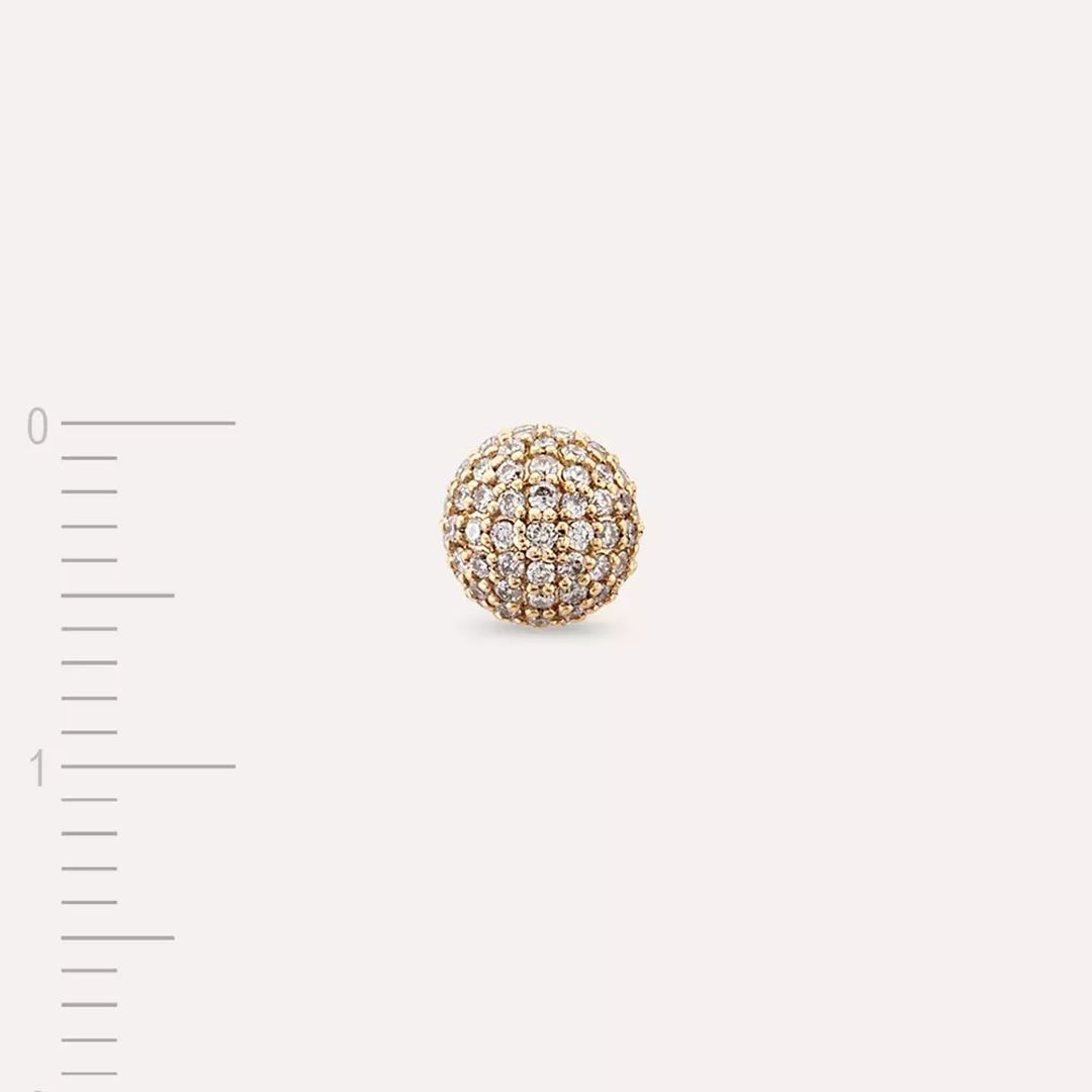 0.38 CT Pırlanta Taşlı Rose Altın Top Tek Küpe