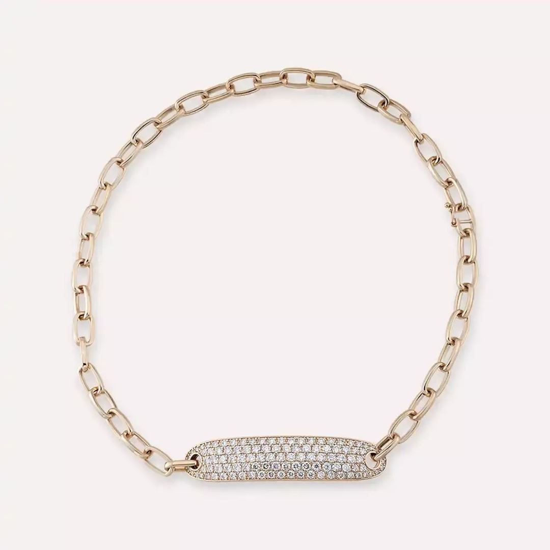 4.00 CT Pırlanta Taşlı Rose Altın Bileklik/ Chooker