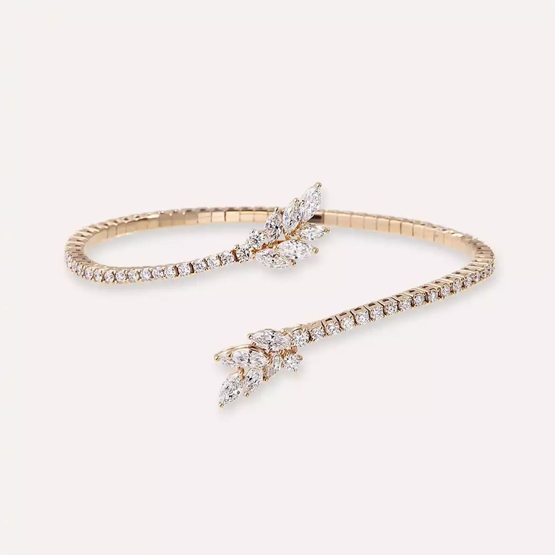 Liana Pırlanta Taşlı Rose Altın Bilezik