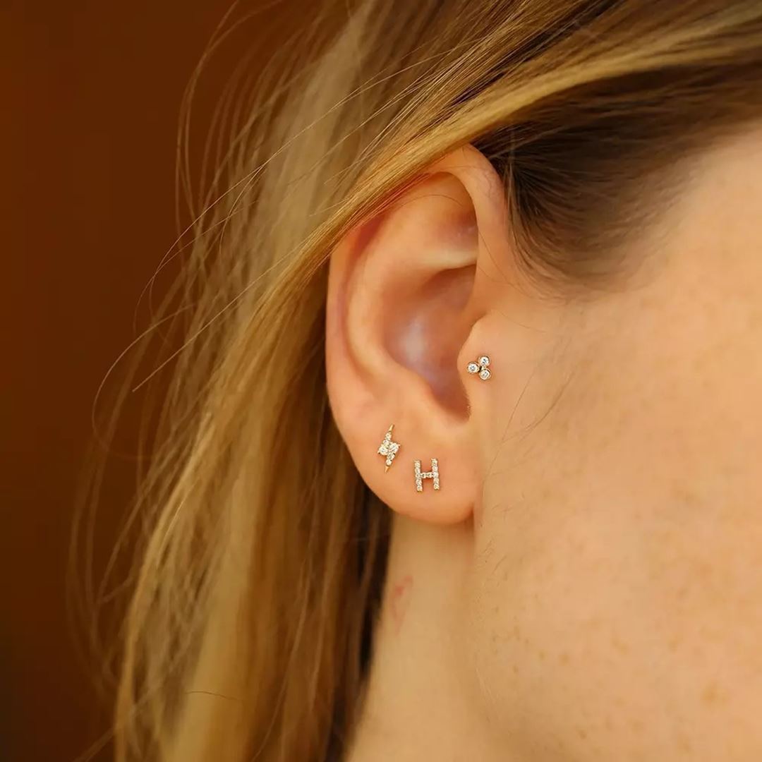 Flash Rose Pırlanta Taşlı Piercing