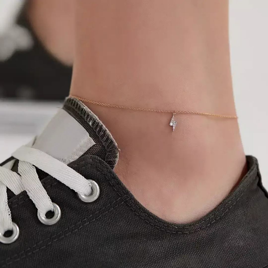 Flash Pırlanta Taşlı Rose Altın Halhal