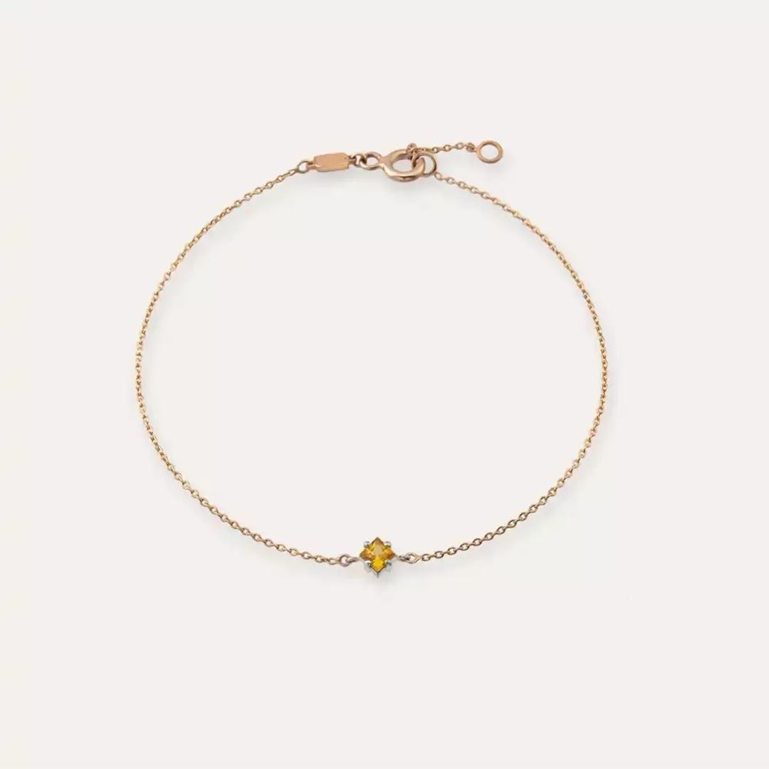 Vera Safir Taşlı Rose Altın Bileklik