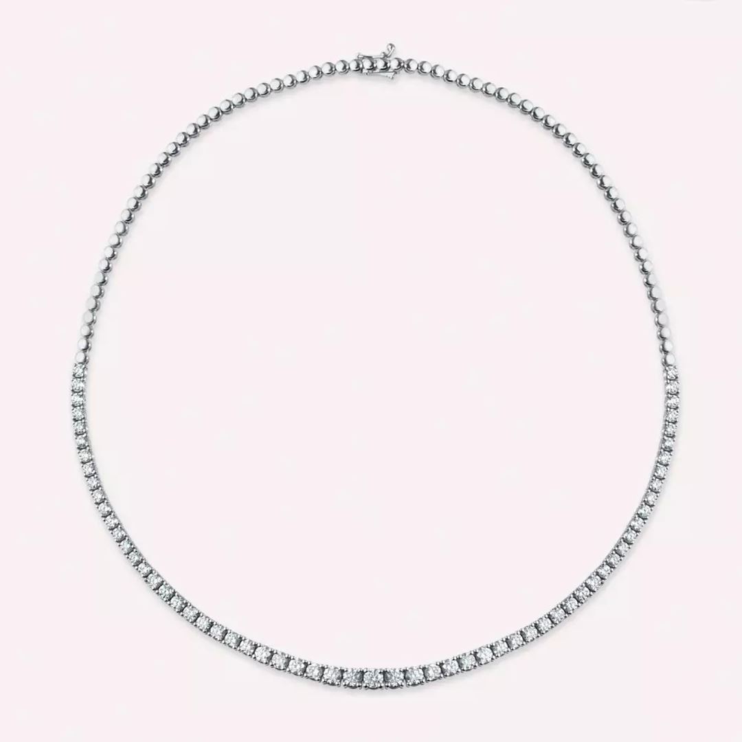 7.00 CT Pırlanta Taşlı Beyaz Altın Suyolu Gerdanlık