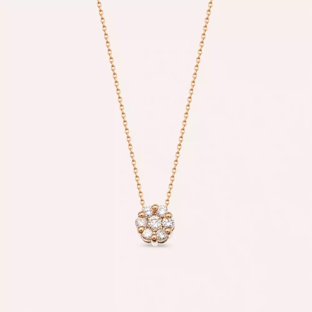 Coronet 0.20 CT Pırlanta Taşlı Rose Altın Kolye