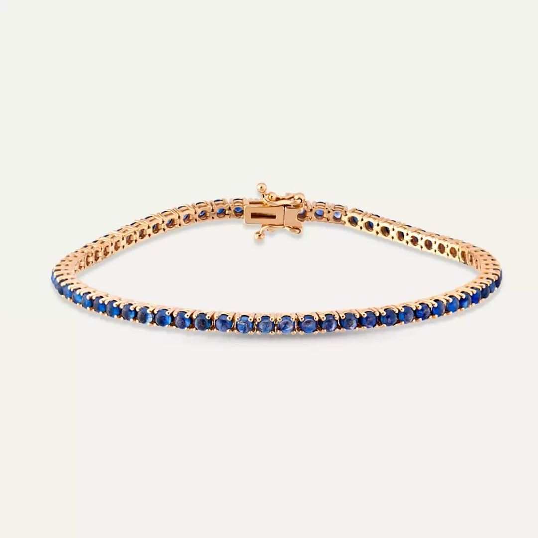 Safir Taşlı Rose Altın Suyolu Bileklik