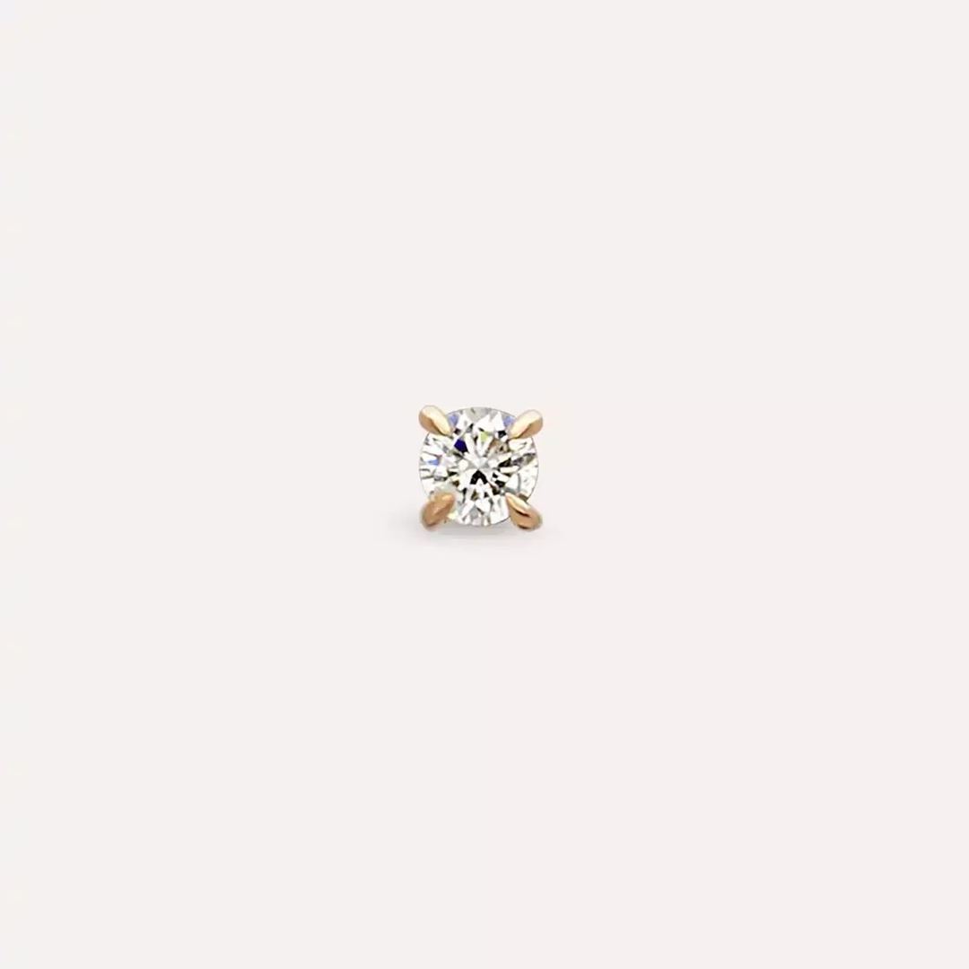 0.06 CT Pırlanta Rose Altın Tektaş Piercing