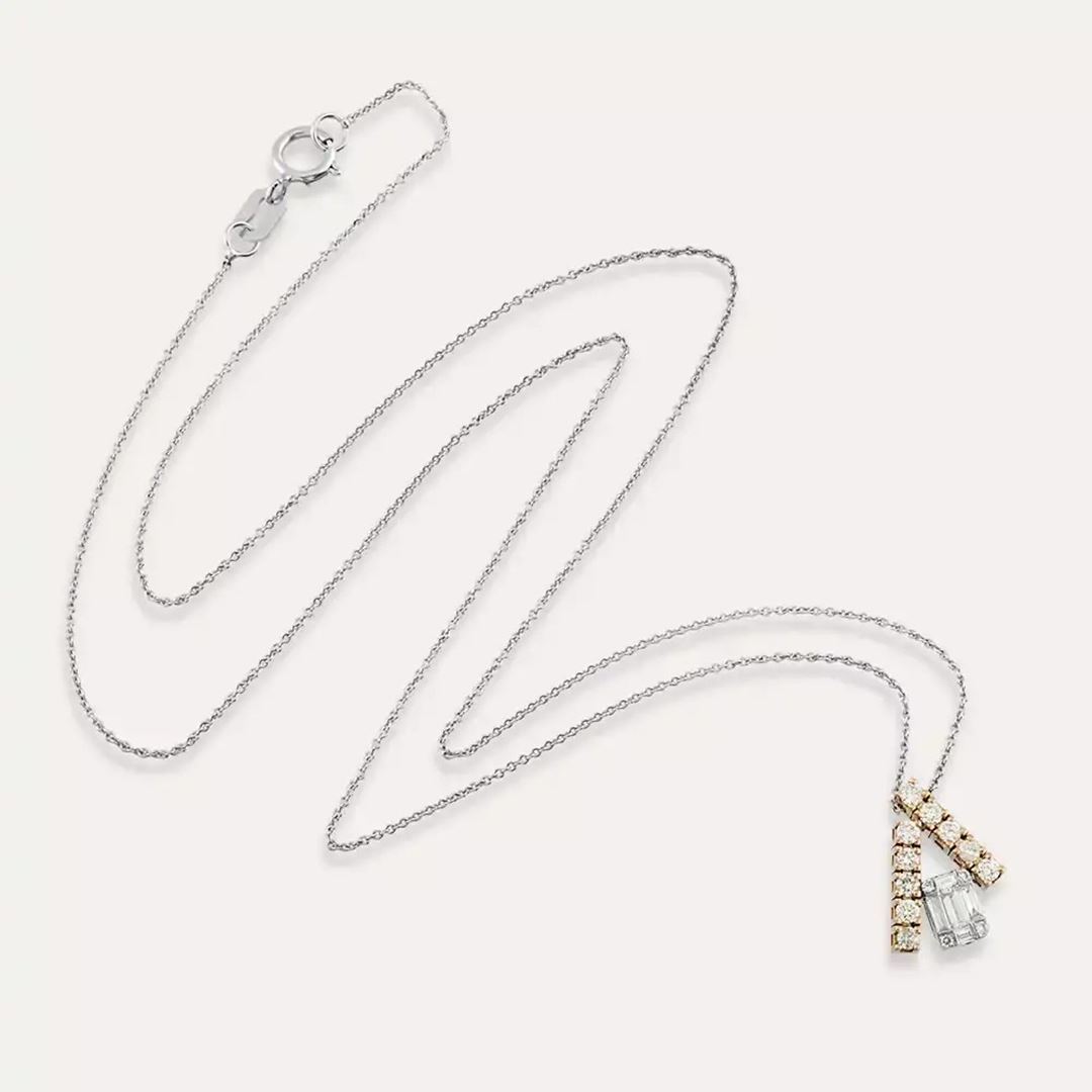 Aren Pırlanta Taşlı Beyaz Altın Kolye