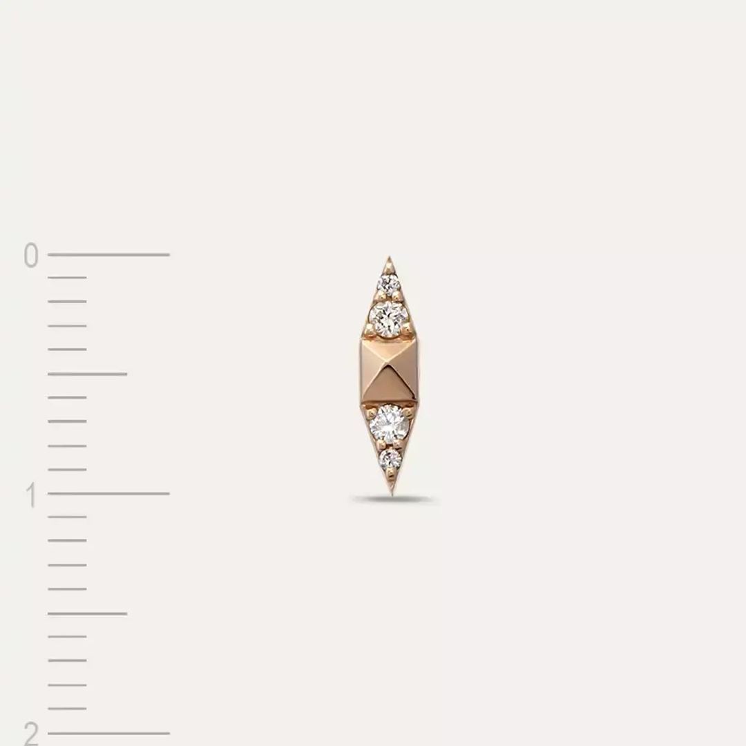 Pointed Pırlanta Taşlı Tek Küpe