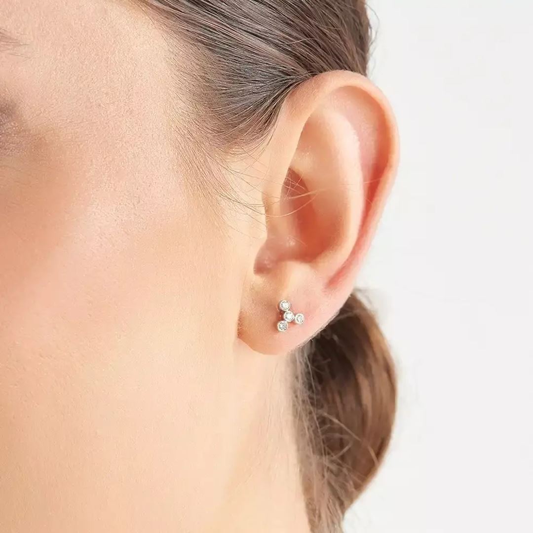 Bliss Four Pırlanta Taşlı Mini Tek Küpe