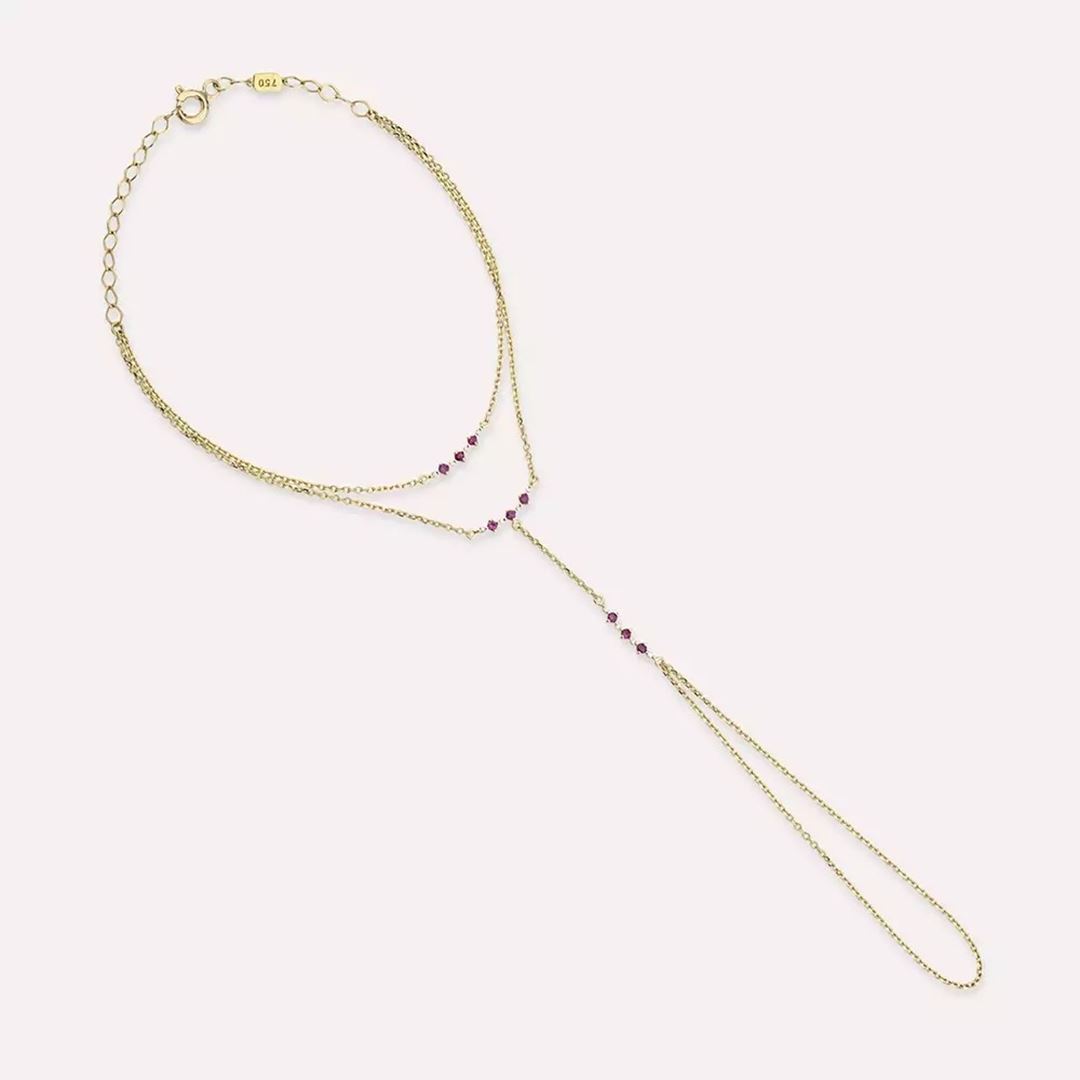 Hued Yakut ve Pırlanta Sarı Altın Şahmeran