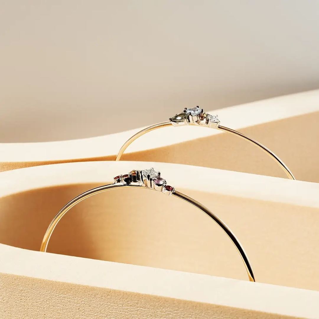 Lily 0.70 CT Multicolor Safir ve Pırlanta Taşlı Rose Altın Bileklik