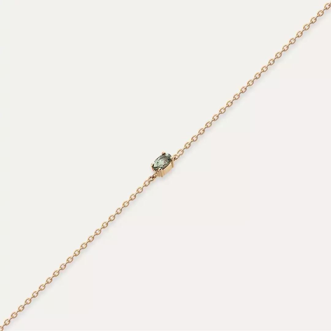 Aria Green Safir Taşlı Rose Altın Bileklik