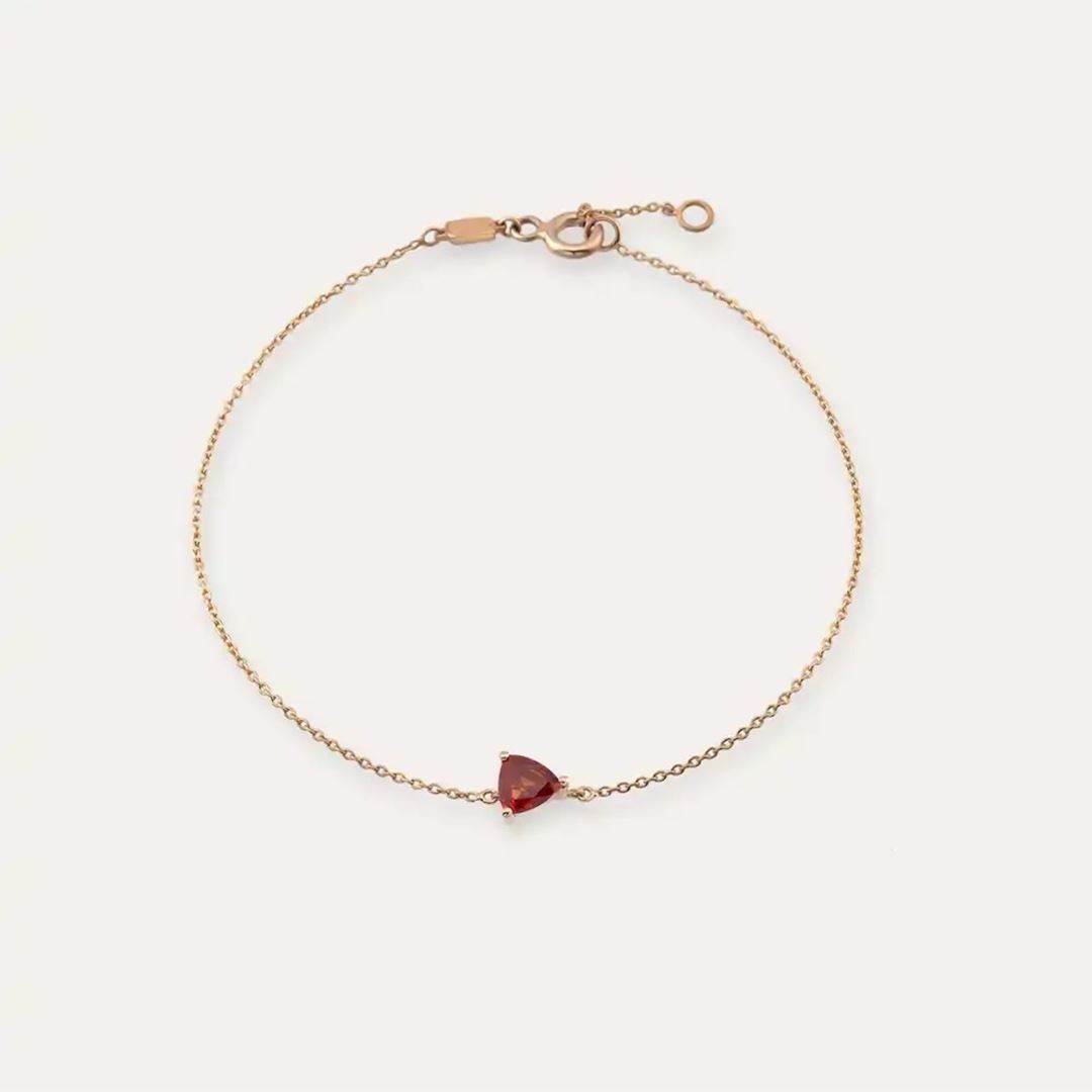 Vesta Orange Safir Taşlı Rose Altın Bileklik