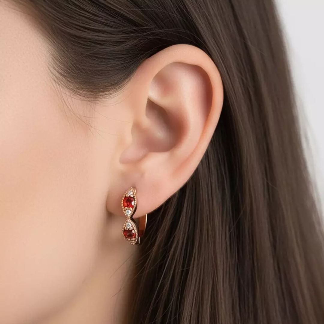Orb Orange Safir ve Pırlanta Taşlı Conch Piercing