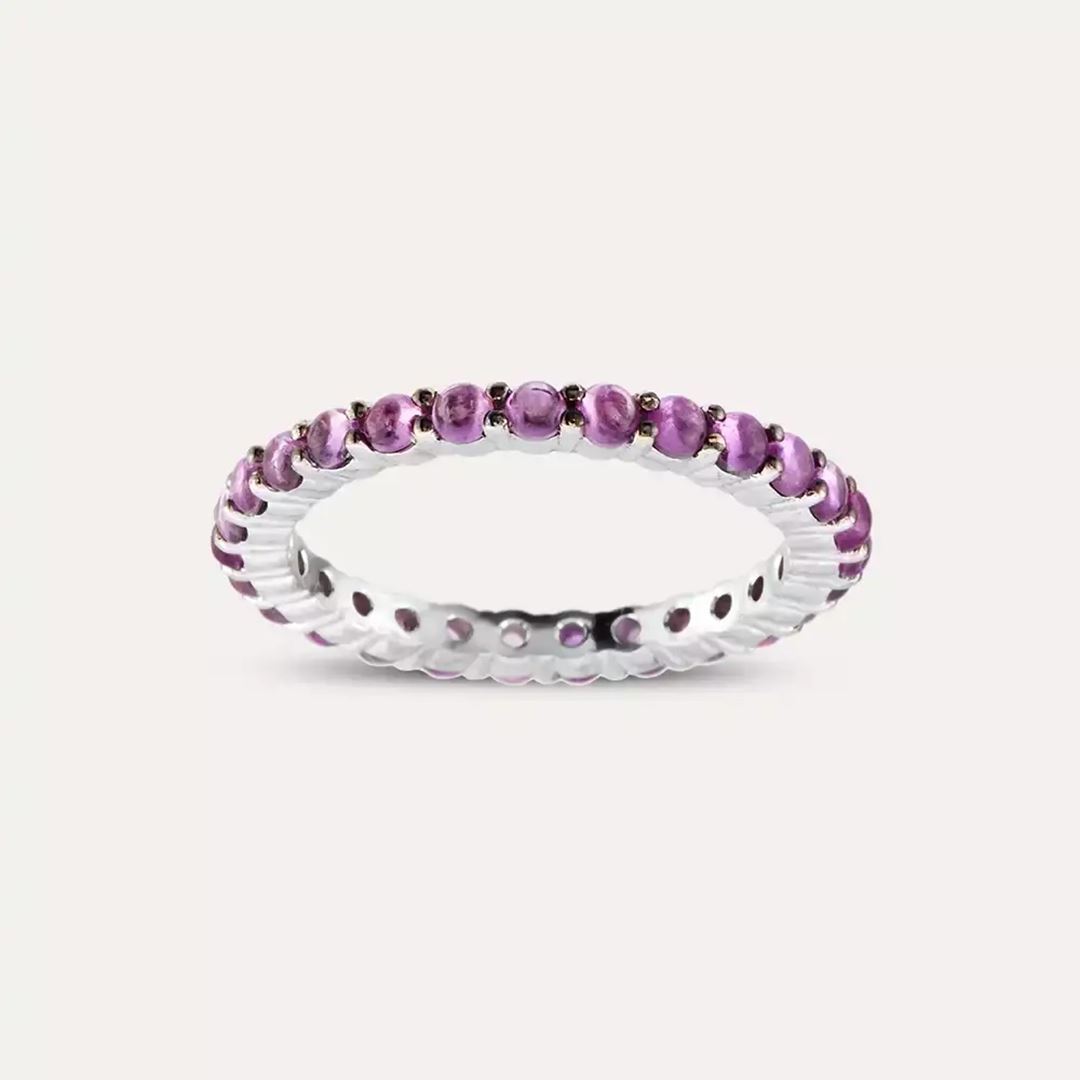 2.22 CT Multicolor Safir Taşlı Beyaz Altın Tamtur Yüzük