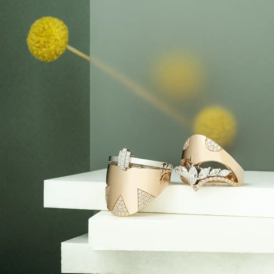 Axel 0.35 CT Pırlanta Taşlı Rose ve Beyaz Altın Yüzük