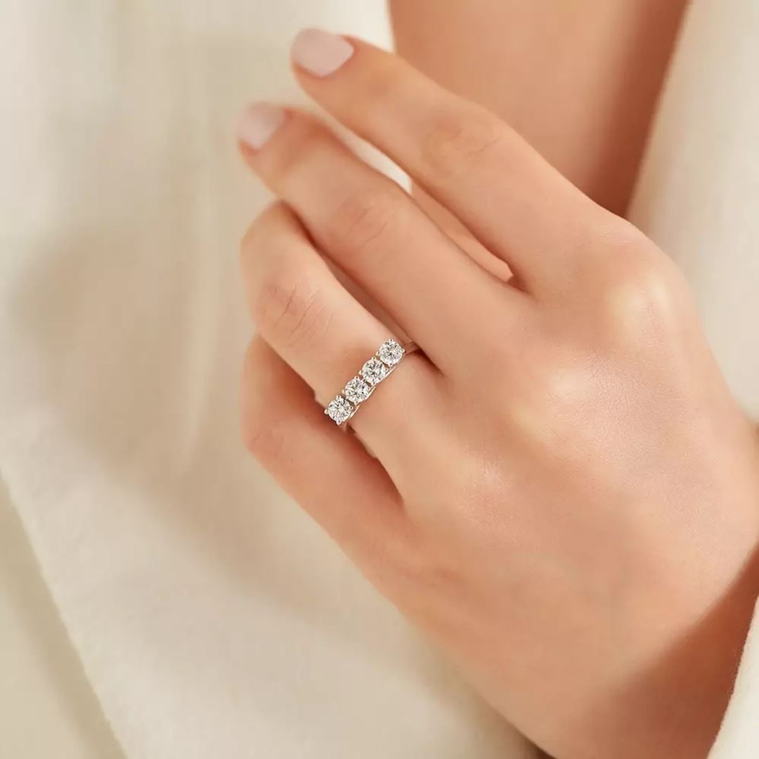 0.85 CT Pırlanta Taşlı Beyaz Altın Yüzük