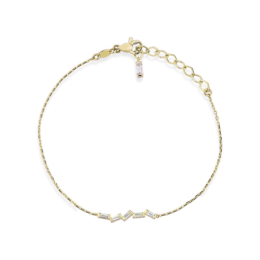 Bagetto Zigzag Altın Bileklik PI0056