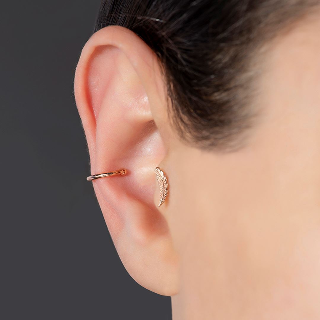 Altın Toplu Sıkıştırmalı Halka Piercing PI0088