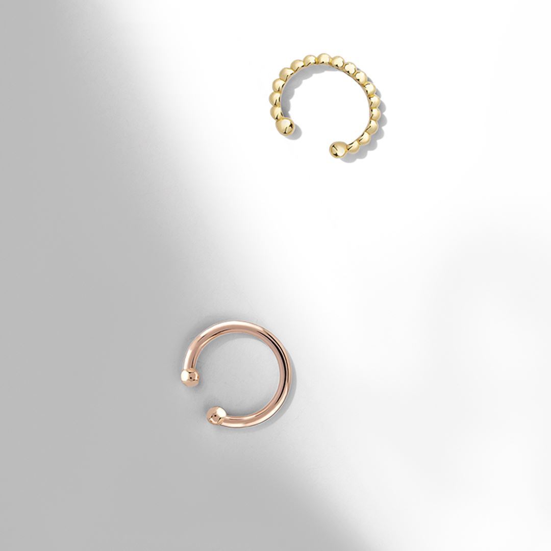 Altın Toplu Sıkıştırmalı Halka Piercing PI0088