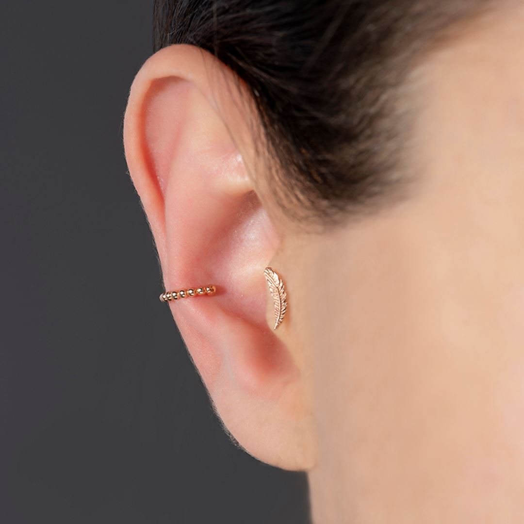 Sıralı Küçük Top Altın Piercing PI0089