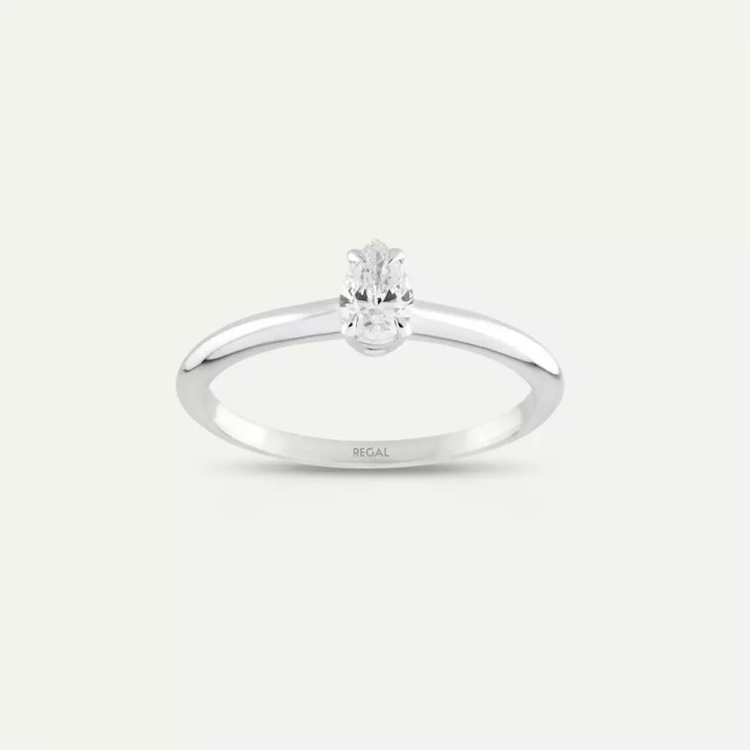 0.30 CT Damla Kesim Pırlanta Tektaş Yüzük