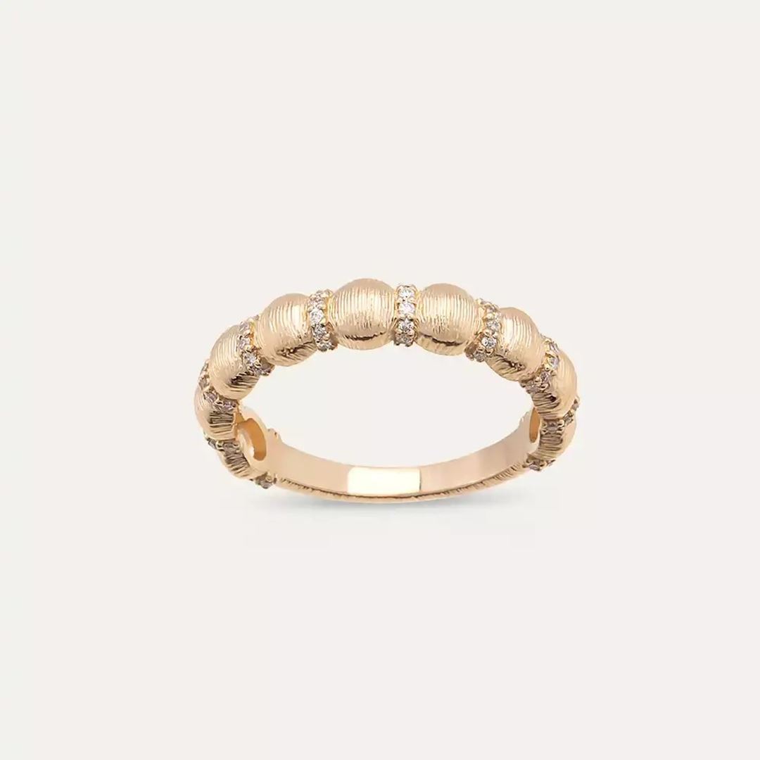 Core Matte 0.20 CT Pırlanta Taşlı Rose Altın Yüzük