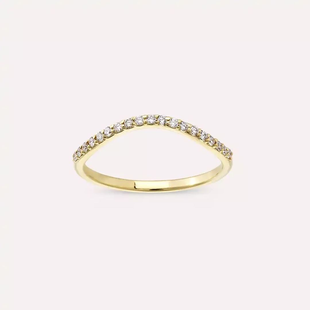 Crush 0.15 CT Pırlanta Taşlı Sarı Altın Yüzük