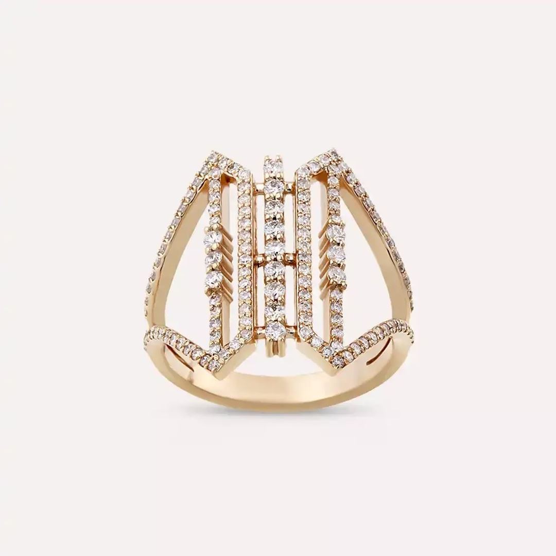 0.69 CT Pırlanta Taşlı Rose Altın Yüzük