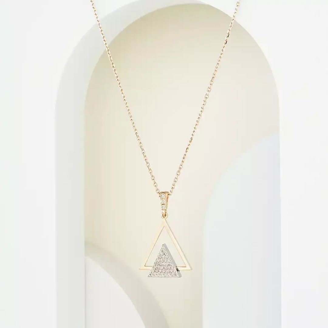 Rising Pırlanta Taşlı Rose Altın Kolye