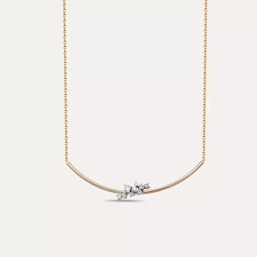 Evelyn Pırlanta Taşlı Rose Altın Kolye