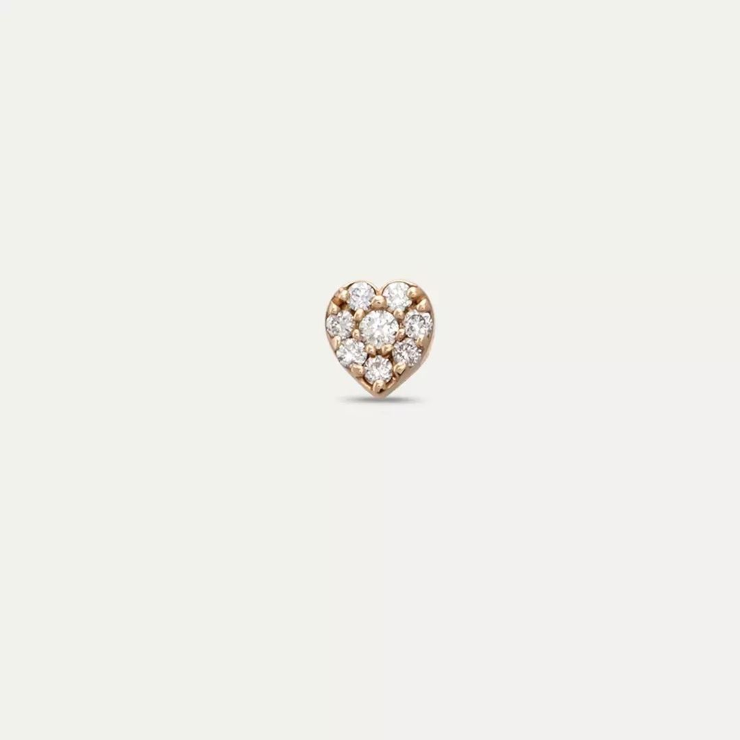Cherie 0.05 CT Pırlanta Taşlı Rose Altın Tek Küpe