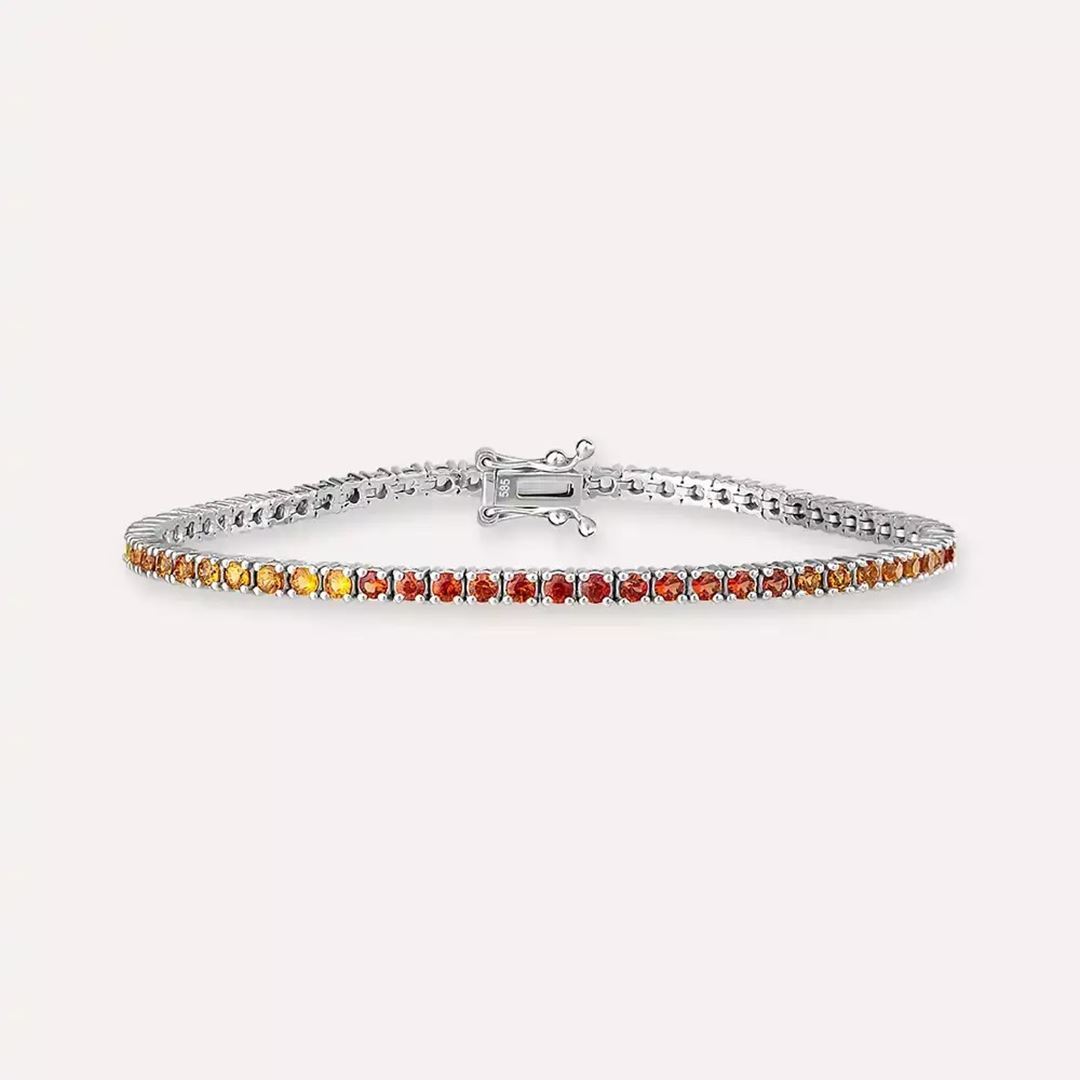 3.50 CT Multicolor Safir Taşlı Suyolu Bileklik