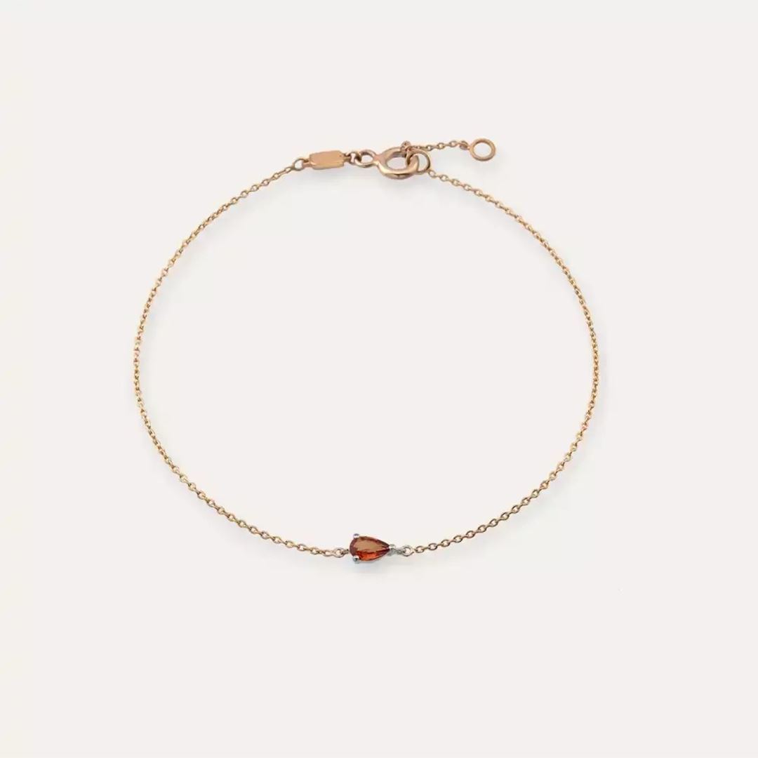 Vale Safir Taşlı Rose Altın Bileklik