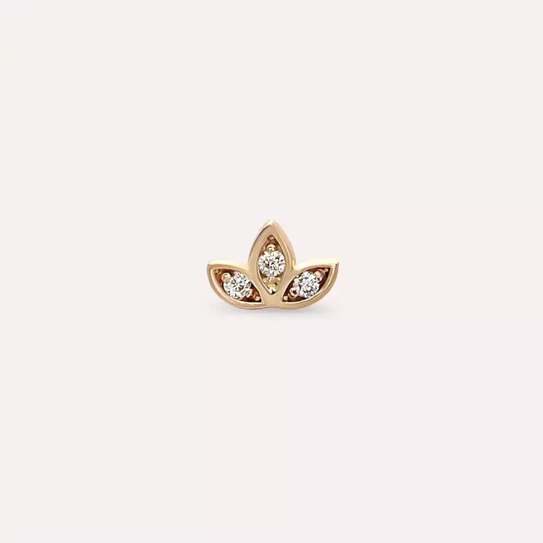 Mini Purity Pırlanta Taşlı Rose Altın Piercing
