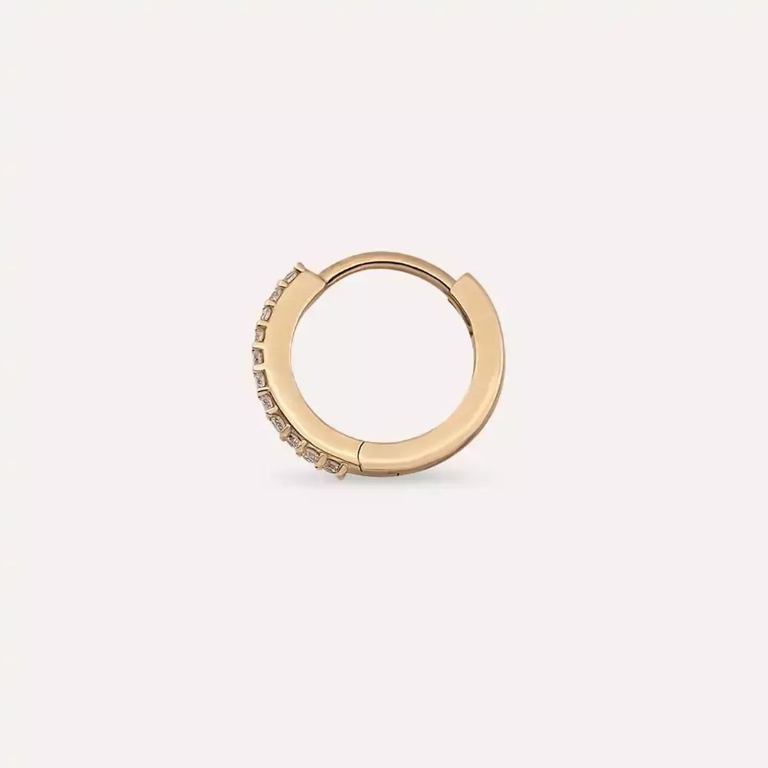 0.08 CT Pırlanta Taşlı Rose Altın Conch Piercing