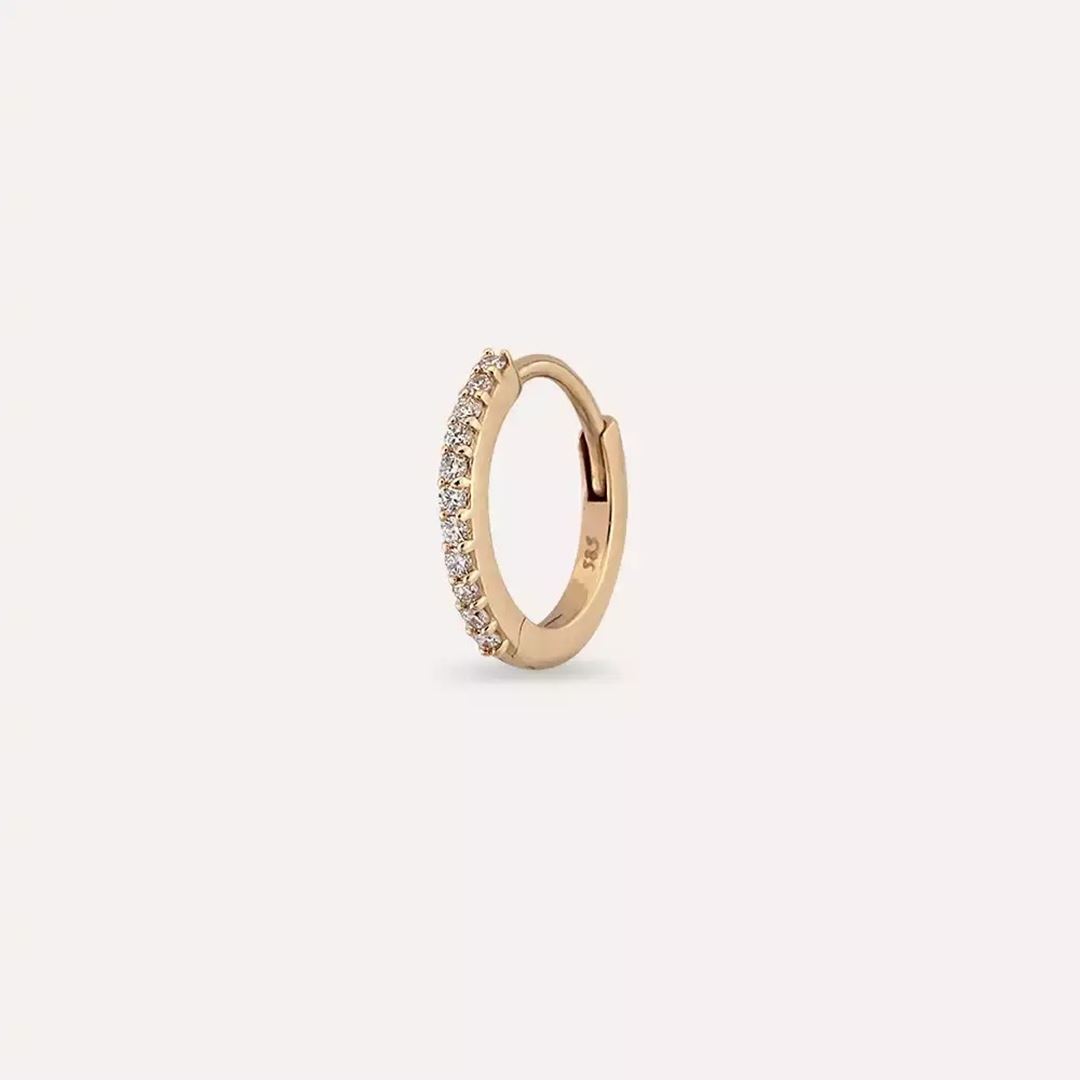 0.08 CT Pırlanta Taşlı Rose Altın Conch Piercing