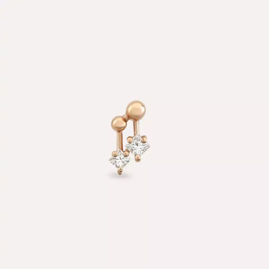 Mini Pulse Pırlanta Rose Altın Piercing